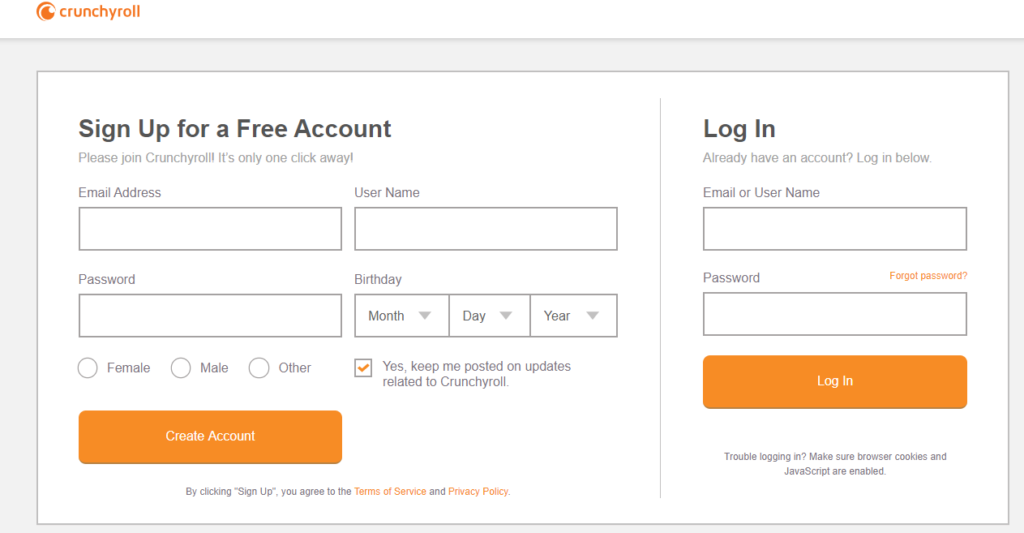 crunchyroll registration premium account