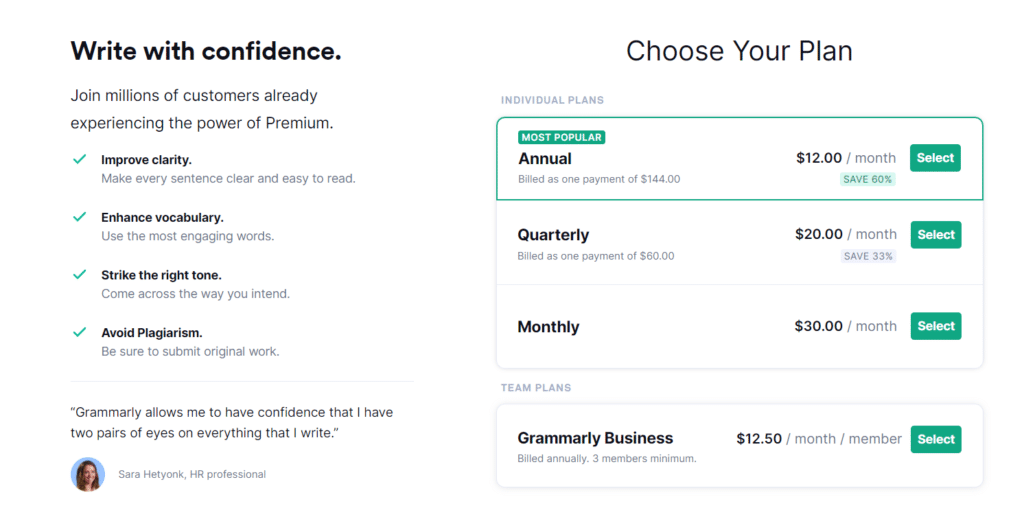 Grammarly Premium Free Account Plan price