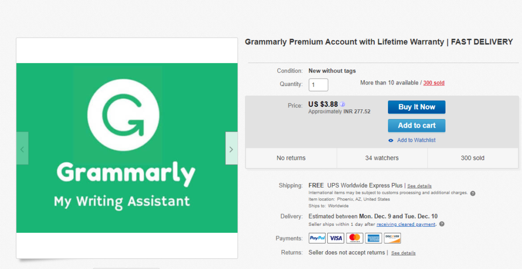 grammarly free premium account 2019