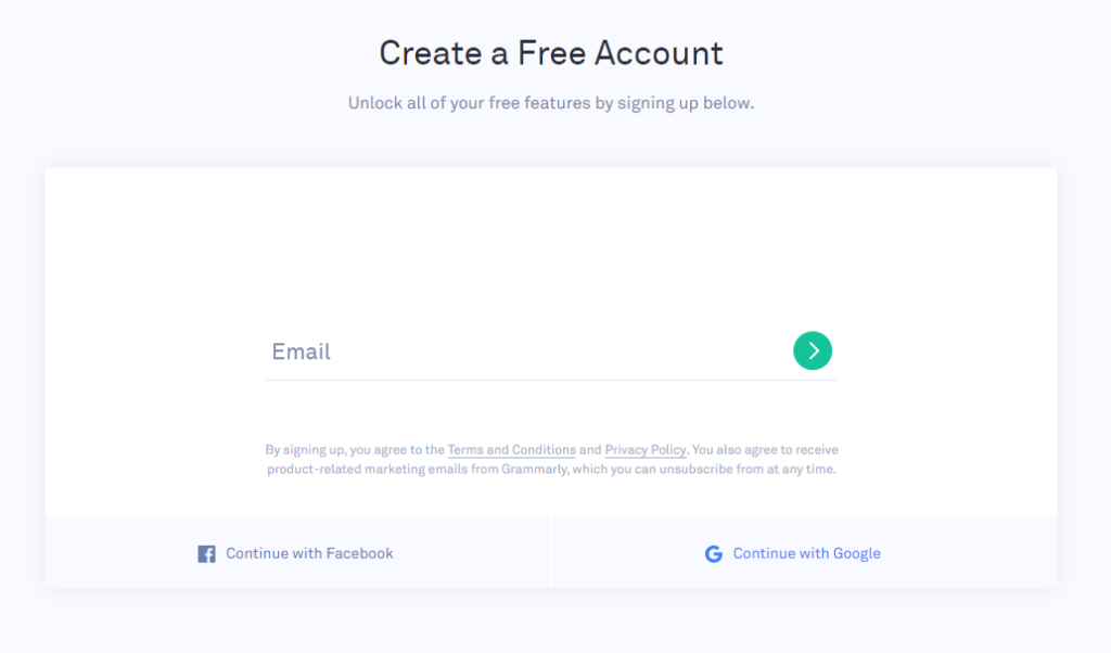 signup grammar free account