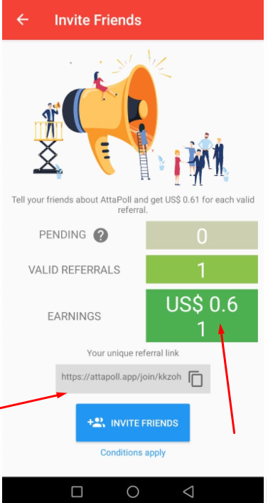 Attapoll Survey Referral Bonus