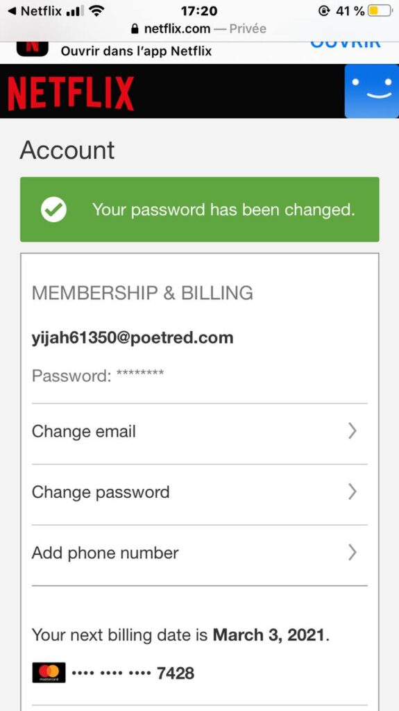 Free Netflix Accounts password changed