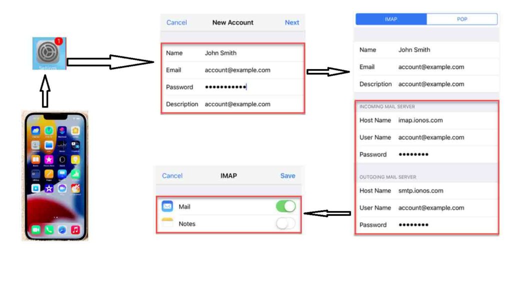 1and1 webmail iphone setup