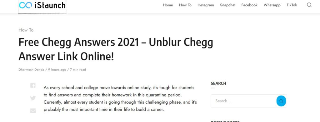 istaunch chegg