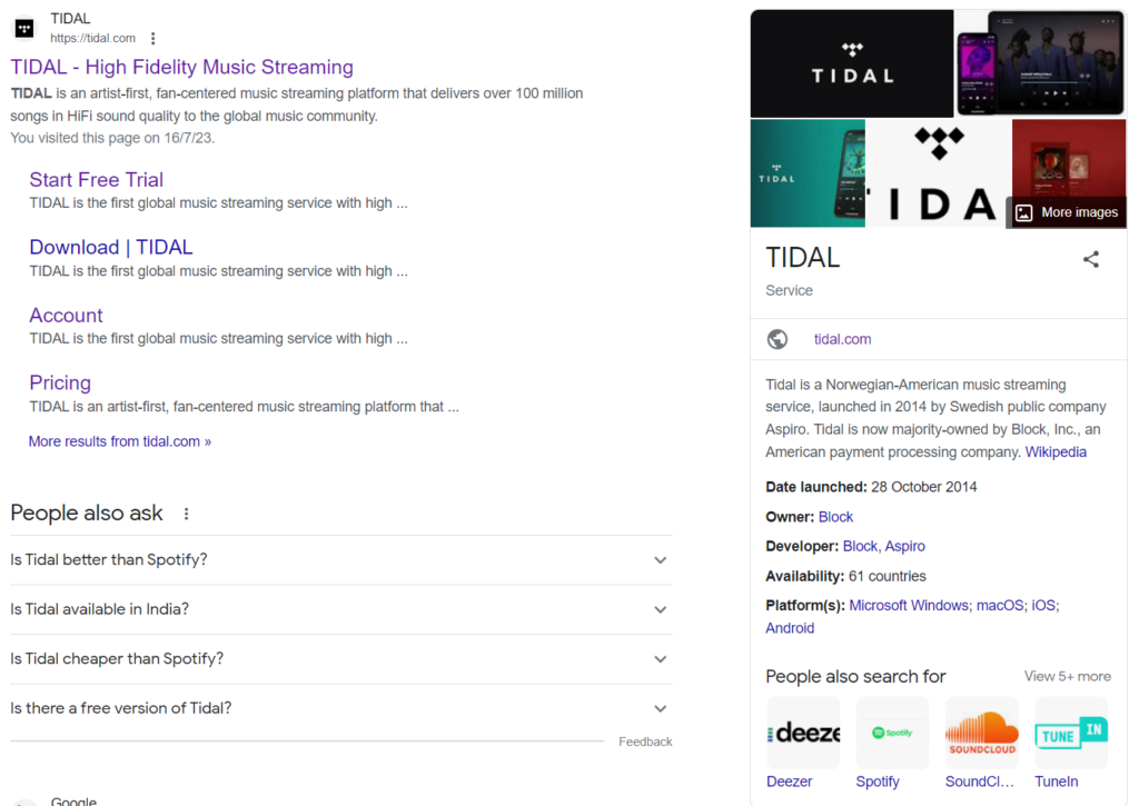 about tidal wiki report