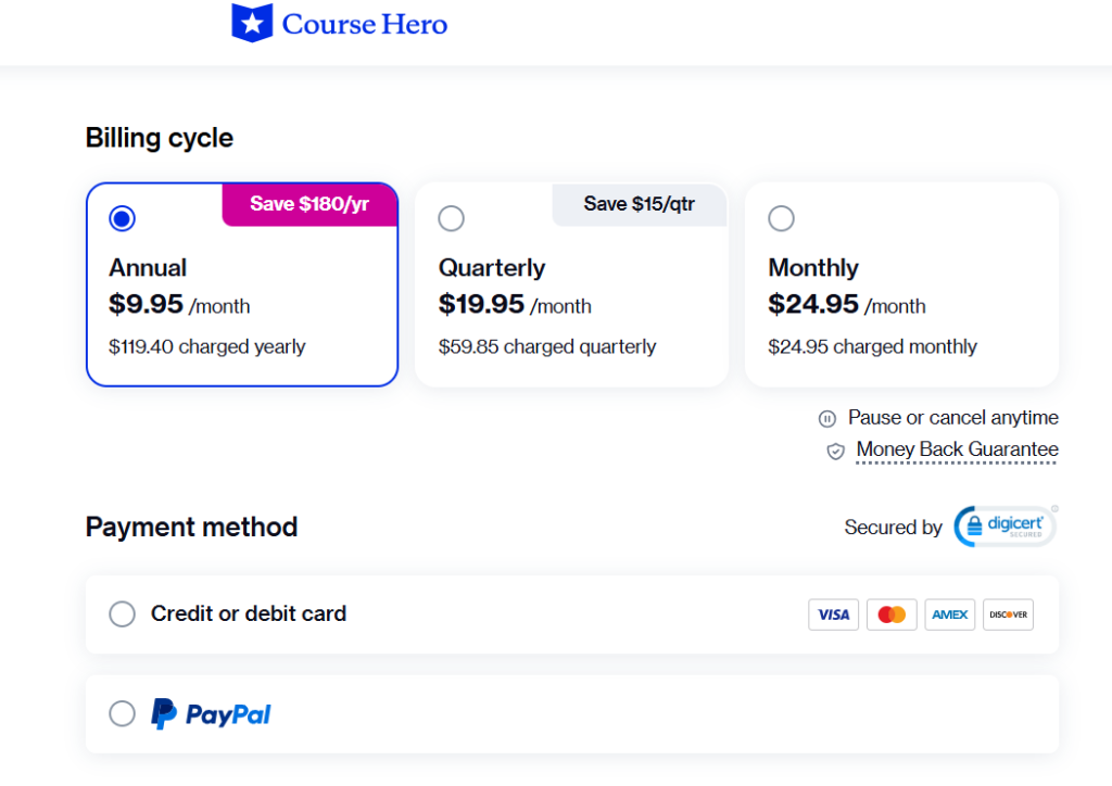 coursehero plans