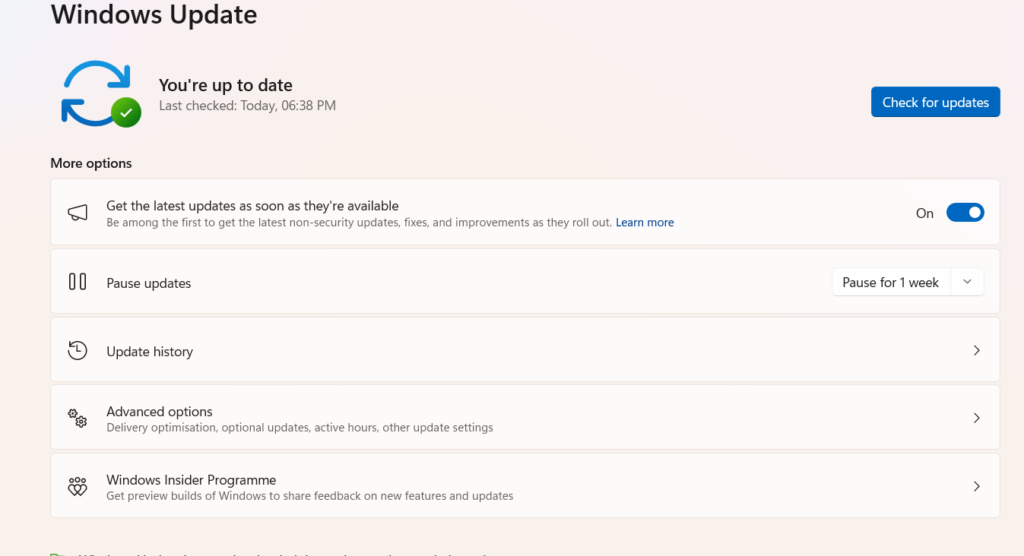 Update Drivers and Windows