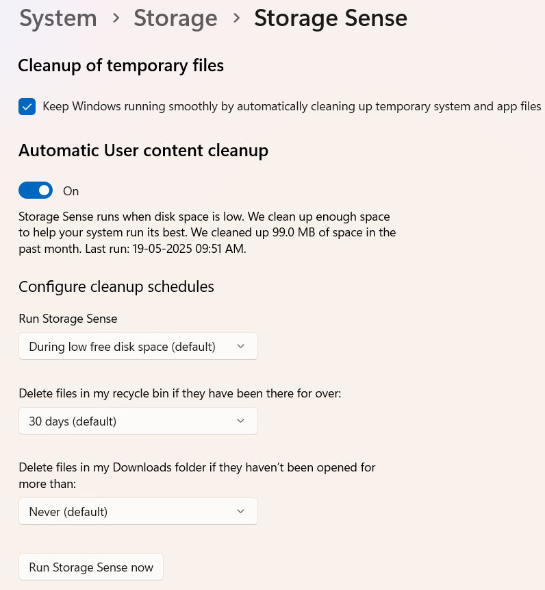 Use the New AI-Powered Storage Sense