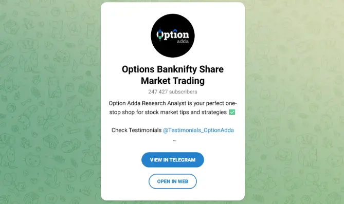 Options Banknifty Share Market Trading Telegram Channels