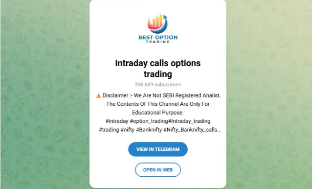 intraday calls options trading Telegram Channels