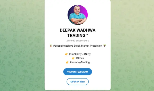 DEEPAK WADHWA TRADING Telegram Channels