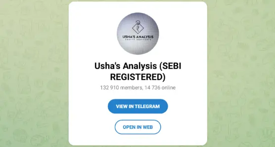 Usha's Analysis (SEBI REGISTERED) Trading Telegram Channel