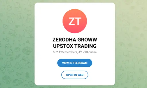 ZERODHA GROWW UPSTOX TRADING Telegram Channels