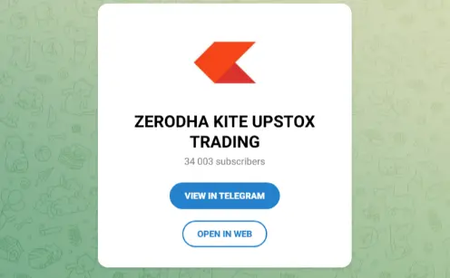 ZERODHA KITE UPSTOX TRADING Telegram Channels