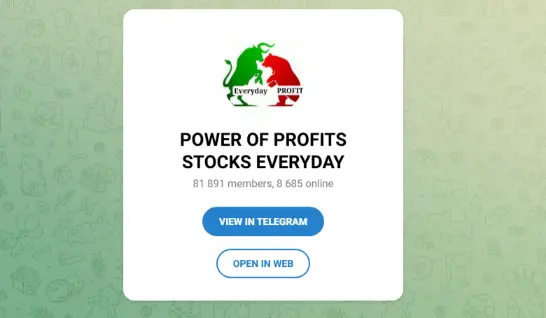 POWER OF PROFITS STOCKS EVERYDAY Telegram Channels