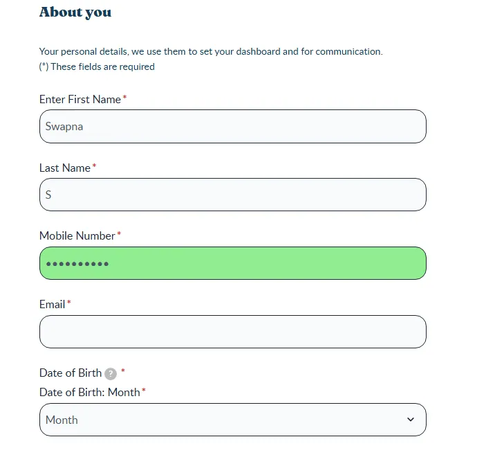 Nangrow Sample mobile otp verification screen
