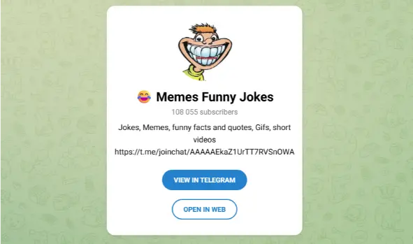 Memes Funny Jokes Telagram Channel