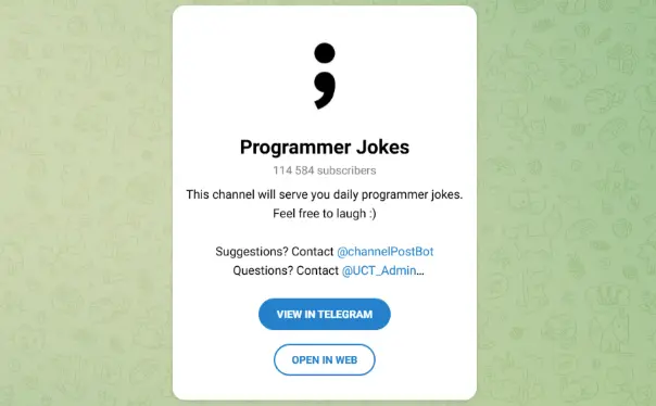 Programmer Jokes Telegram Channel