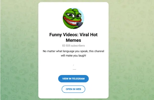 Funny Videos: Viral Hot Memes Telegram Channel