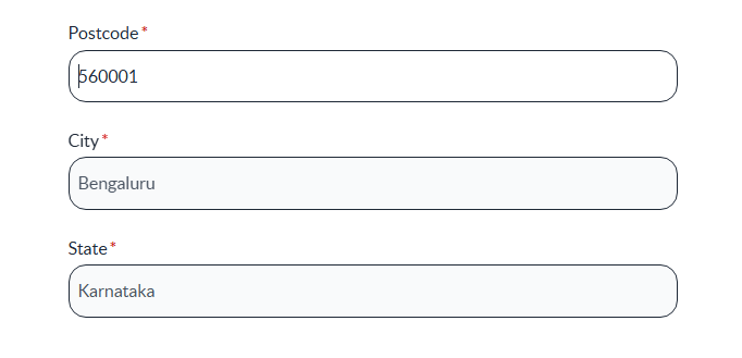 Free Nangrow Sample pincode autofetch screen