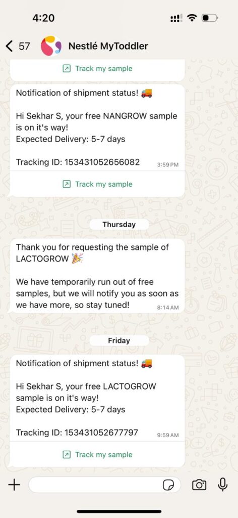 Free Nangrow Sample placed order