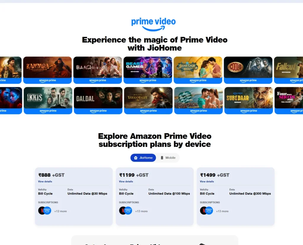 jio fiber amazon prime free