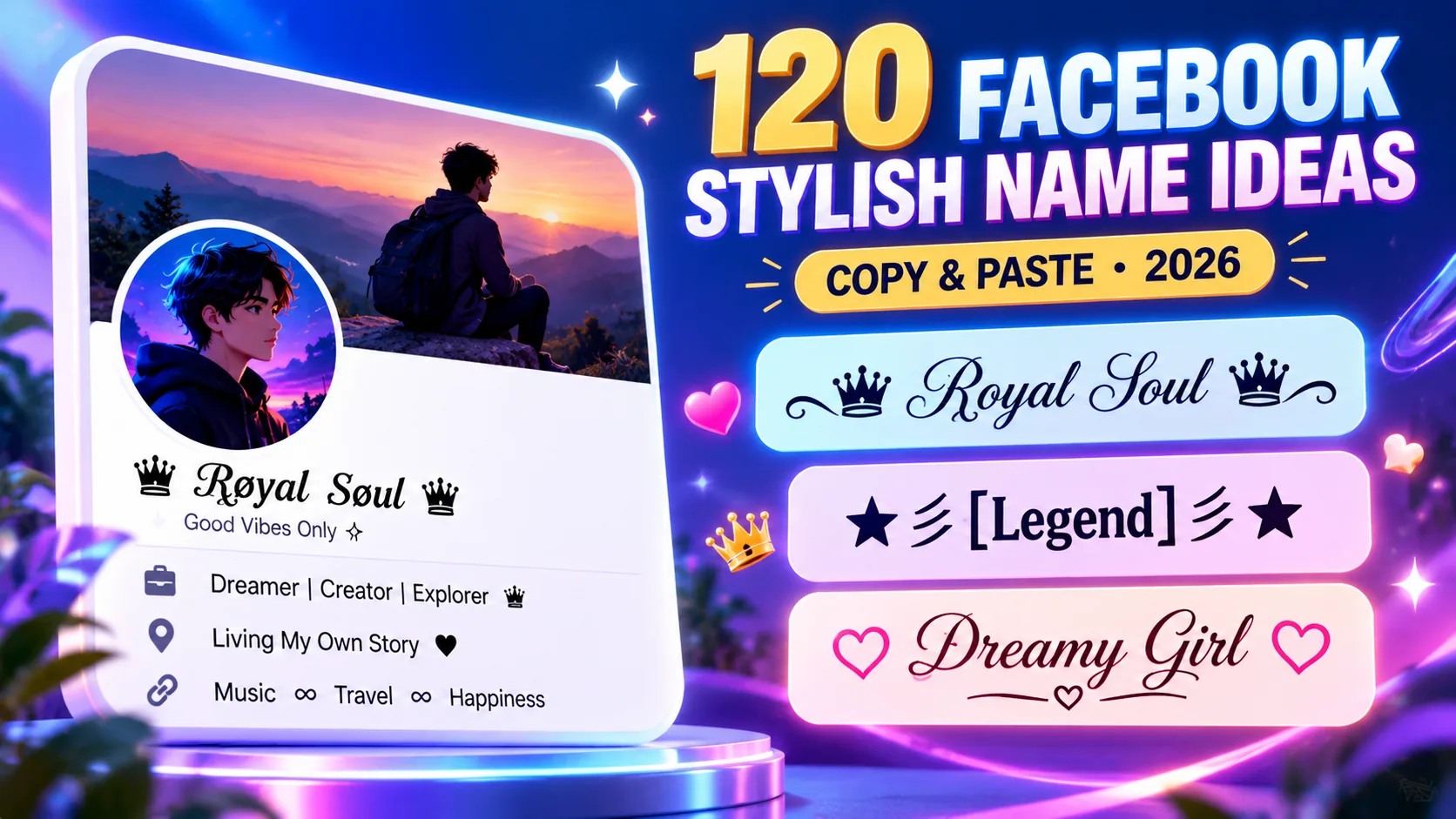 120 Facebook Stylish Names for Boys & Girls (2026)