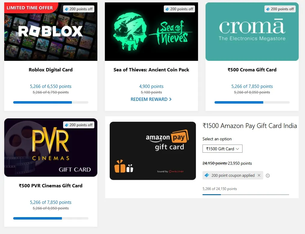 Microsoft Rewards Giftcards