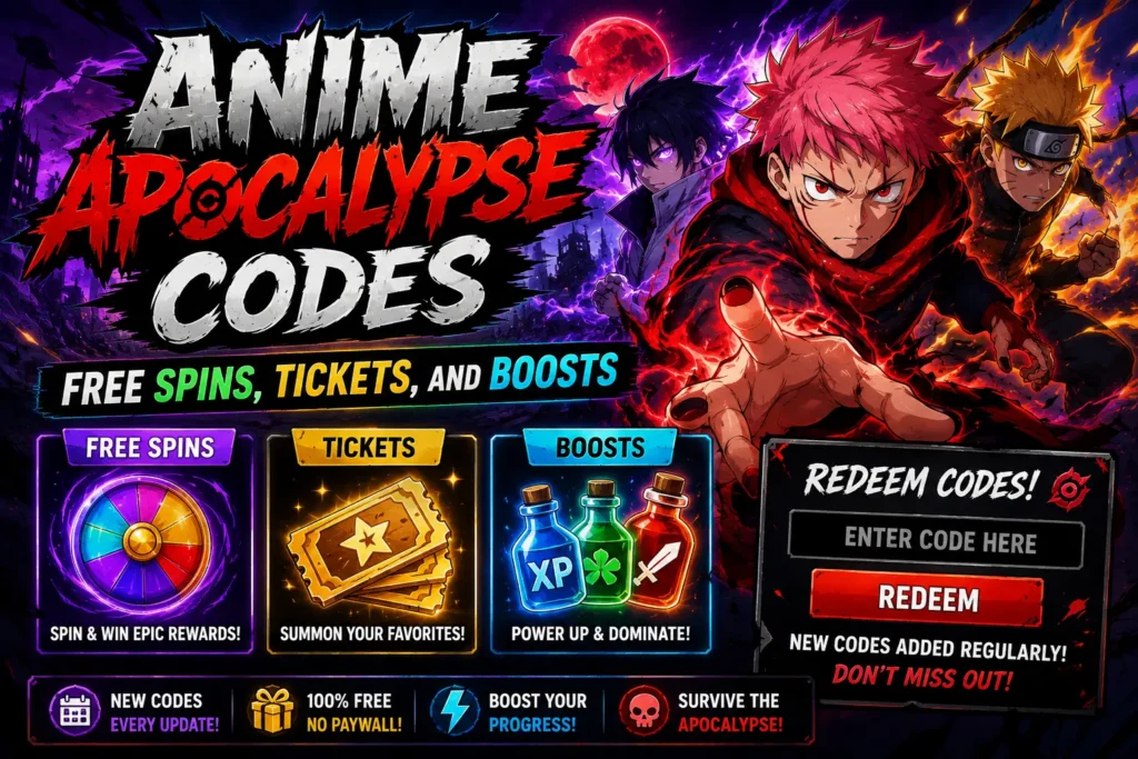 Anime Apocalypse Codes Free Spins, Tickets, and Boosts