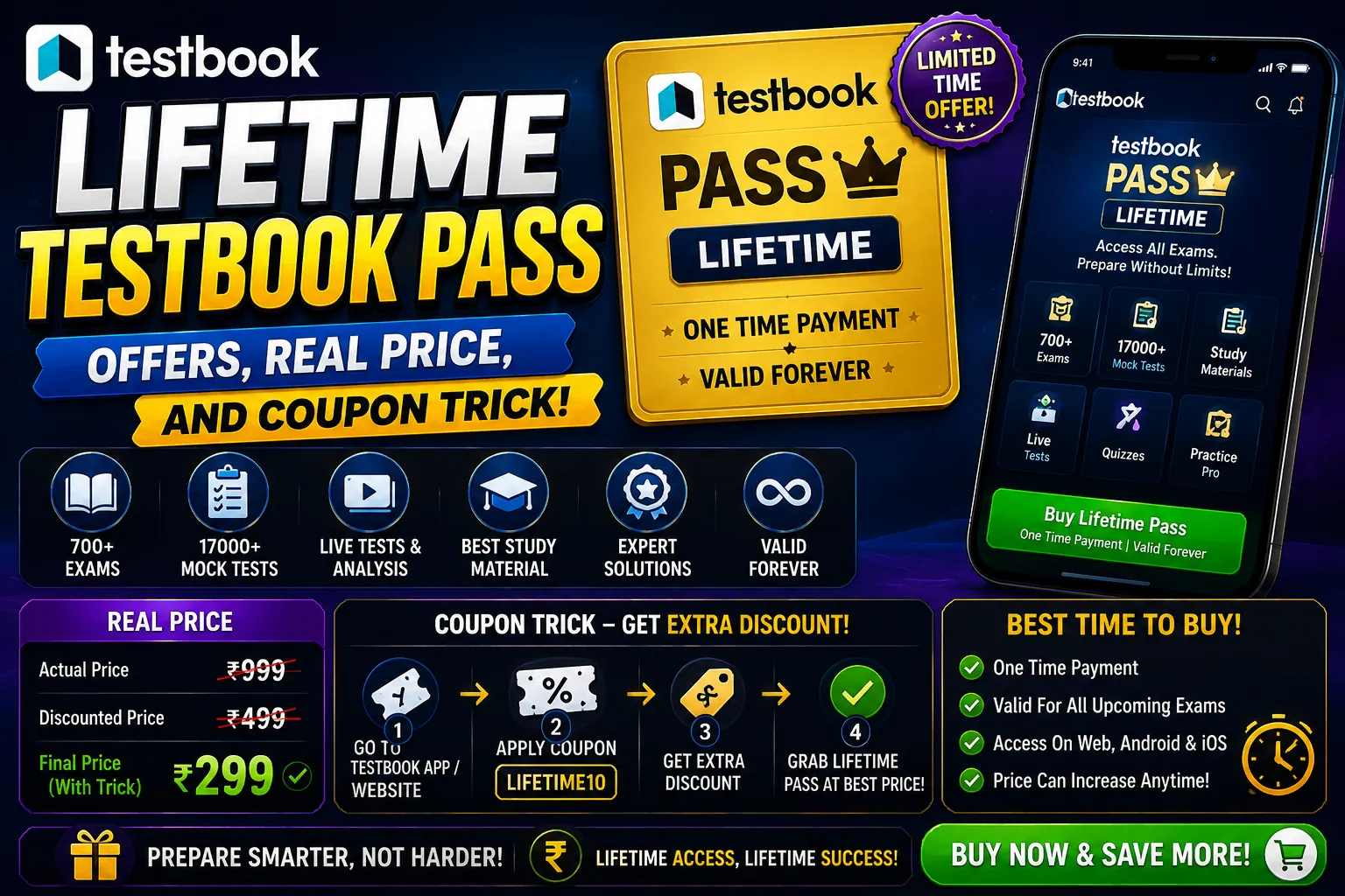 Lifetime Testbook Pass (June 2026): Offers, Real Price, and Coupon Trick