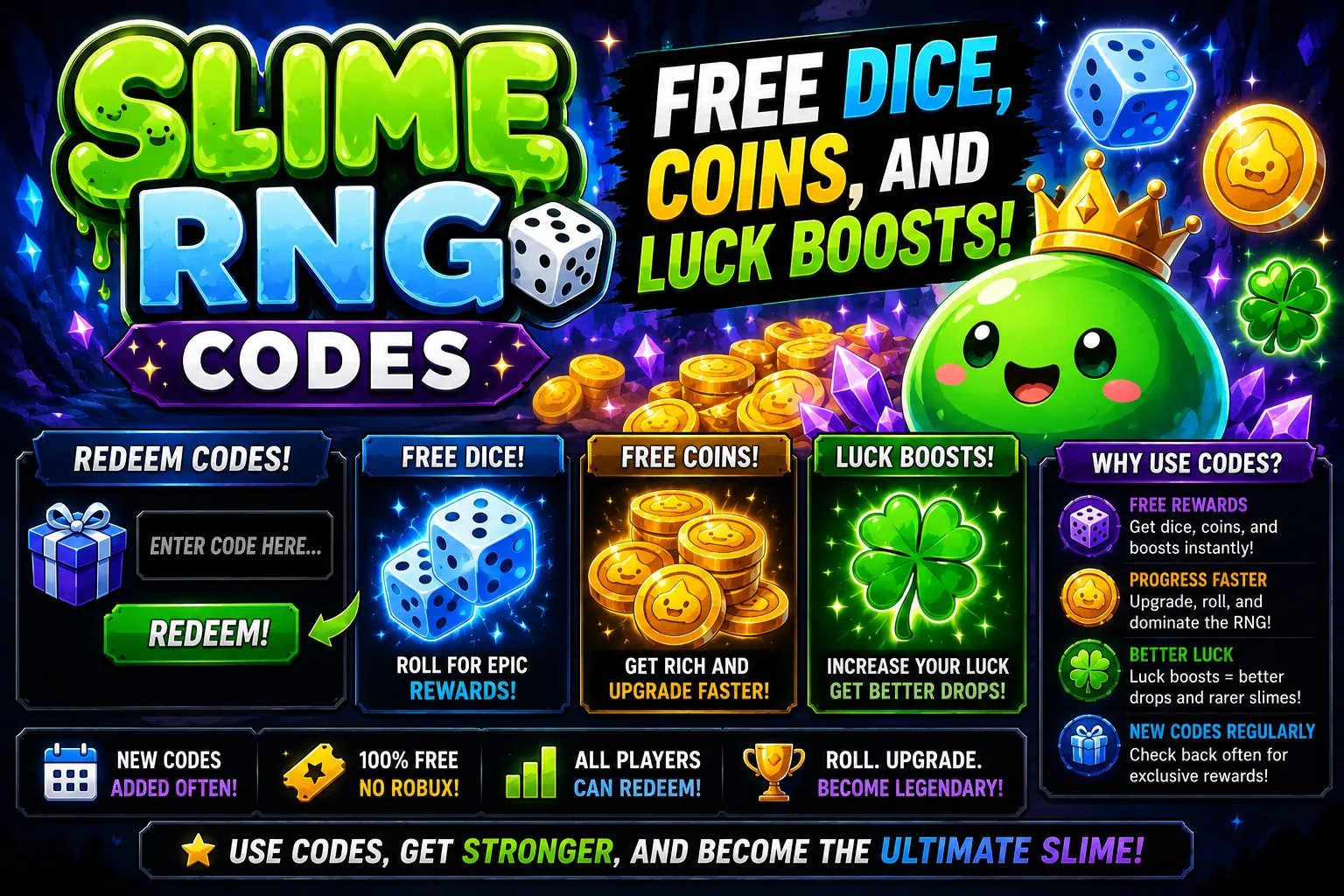 Slime RNG Codes (June 2026) – Free Dice, Coins, and Luck Boosts