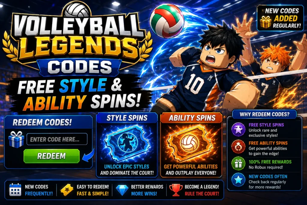 Volleyball Legends Codes