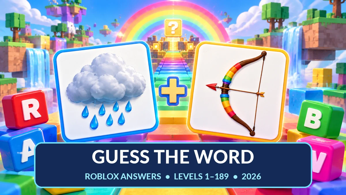 Guess the Word Roblox Answers 2026 (All 189 Levels)