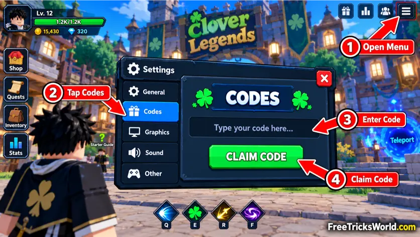 How to Redeem Clover Legends Codes in Roblox