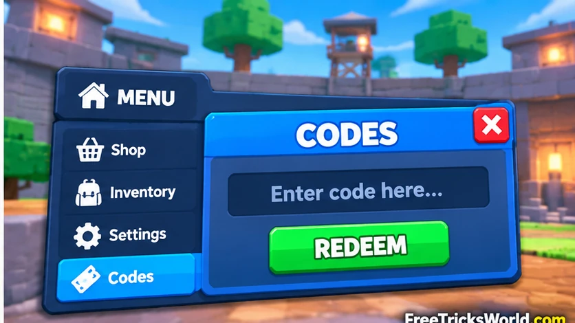 How to redeem Huss Valley codes using the codes menu